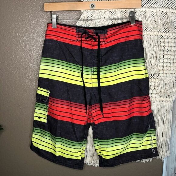 O’Neill Striped Board Shorts Size 29 - Picture 1 of 7
